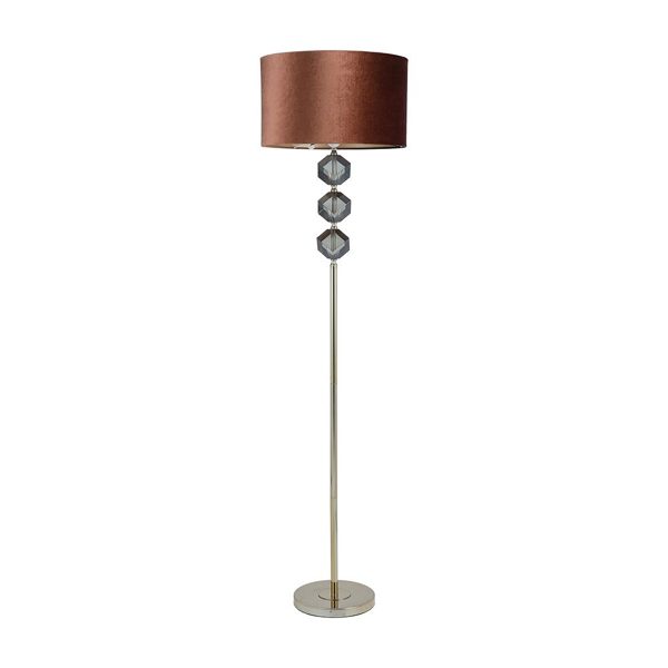 ON SQUARE floor lamp, gold and brown