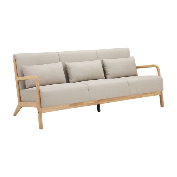 AOMORI 3-seat fabric sofa, beige