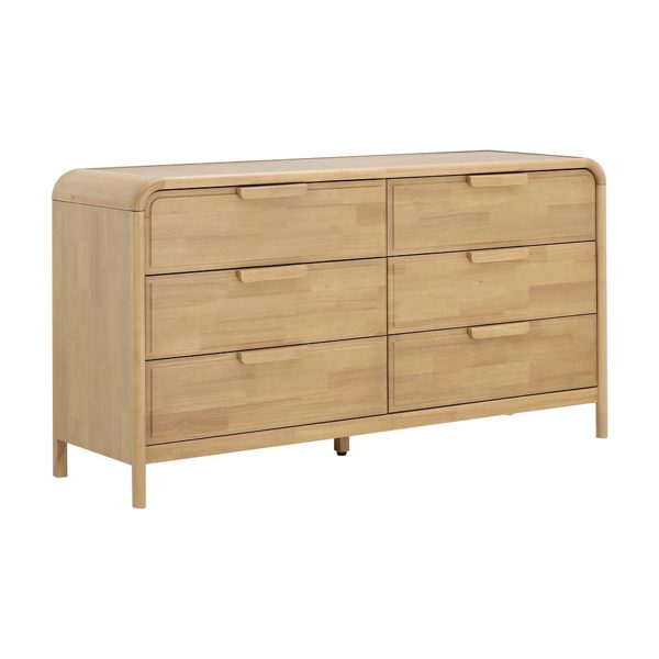 AOMORI 6-drawer chest, 153 cm, warm oak